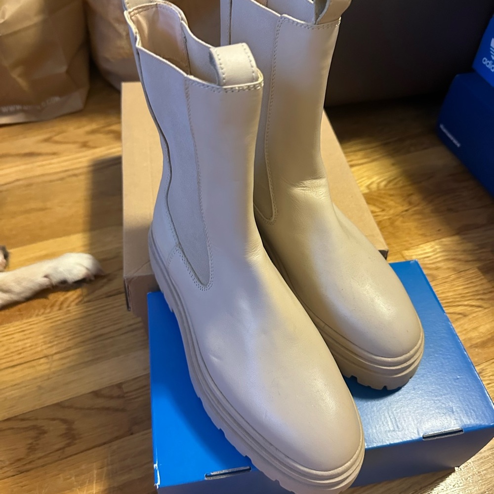 Zara Cream Ankle Booties